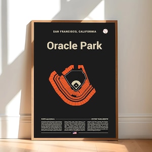 San Francisco Giants Poster, Orakel Park Stadion Druck, Mid Century Modern Baseball Poster, Sport Schlafzimmer Dekor, Minimalistische Büro Wandkunst