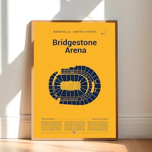 Nashville Predators Poster, Bridgestone Arena Stadium Print, Mid Century Modern Hockey Poster, Sport Bedroom Art, Minimalist Office Wall Art