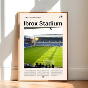 Ibrox Stadium Print, Rangers FC Gifts, Ibrox Stadium Poster, Ibrox Stadium Wall Art, Ibrox Photo