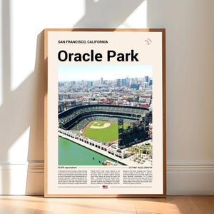 Oracle Park Poster, San Francisco Giants Poster Print, MLB Stadium Poster, Sports Poster, Mid Century Modern, Baseball Fan Gift Print