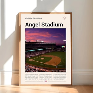 Angel Stadium Poster, Los Angeles Angels Poster Print, MLB Stadium Poster, Sports Poster, Mid Century Modern, Baseball Fan Gift Print
