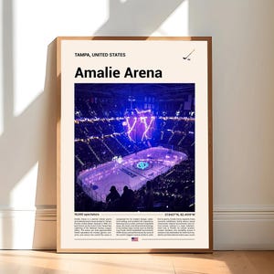 Amalie Arena Poster, Tampa Bay Lightning Poster Print, NHL Arena Poster, Sports Poster, Mid Century Modern, Hockey Fan Gift Print