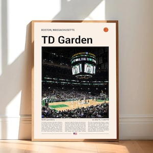 TD Garden Poster, Boston Celtics Poster Print, NBA Arena Poster, NBA Art, Sports Poster, Basketball Fan Gift, Modern Art