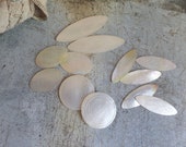 Antique Chinese mother of pearl game token gaming chips 12 round tokens