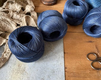 Vintage French Waxed Hemp String  Indigo Color OLD STOCK - 2 Balls