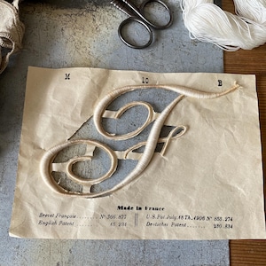 Alte französische Monogramme Initialen Buchstabe F - Sehr Großformat zum Sticken