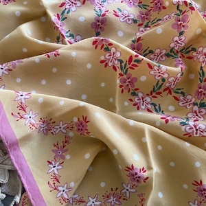 Vintage French Silk Scarf Celia BIRTWELL for CACHAREL Paris