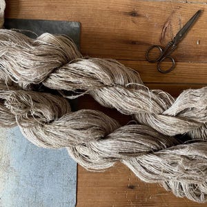 French Antique Hemp Thread  - Home spun - Weaving - Unbleached