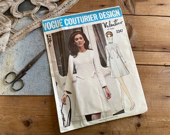 Vintage Vogue Couturier ontwerppatroon 70s van Valentino uit Italië 2347