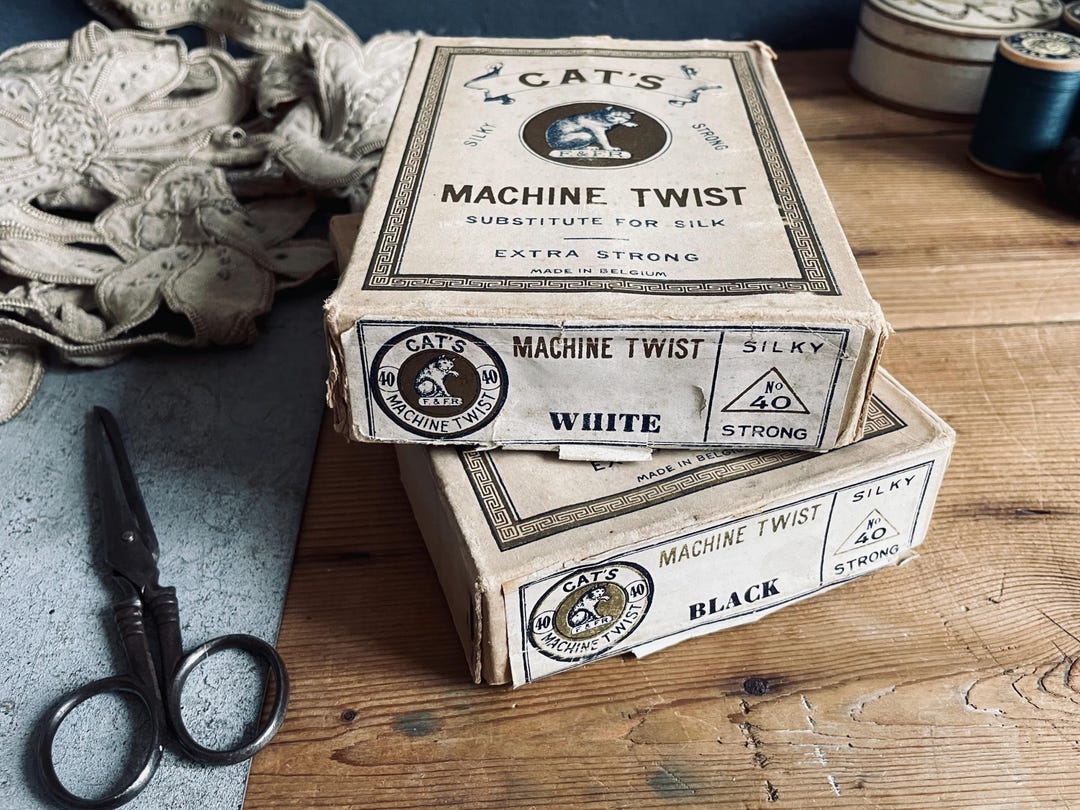 Cardboard Pack of Vintage Thread Spools Cats - White or Black Thread - Etsy