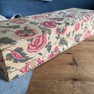 Reserved. Reserve.   Vintage FRENCH Fabric Covered Box  Shabby Chic  Flowers patterns