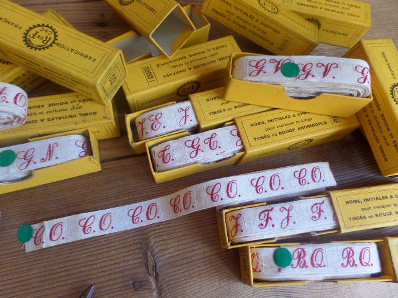 Vintage francés etiquetas de lavandería letras tamaño grande | Etsy