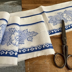 Vintage FRENCH Souleiado Textile Frieze Trim Provençal Collection - Blue and White #2