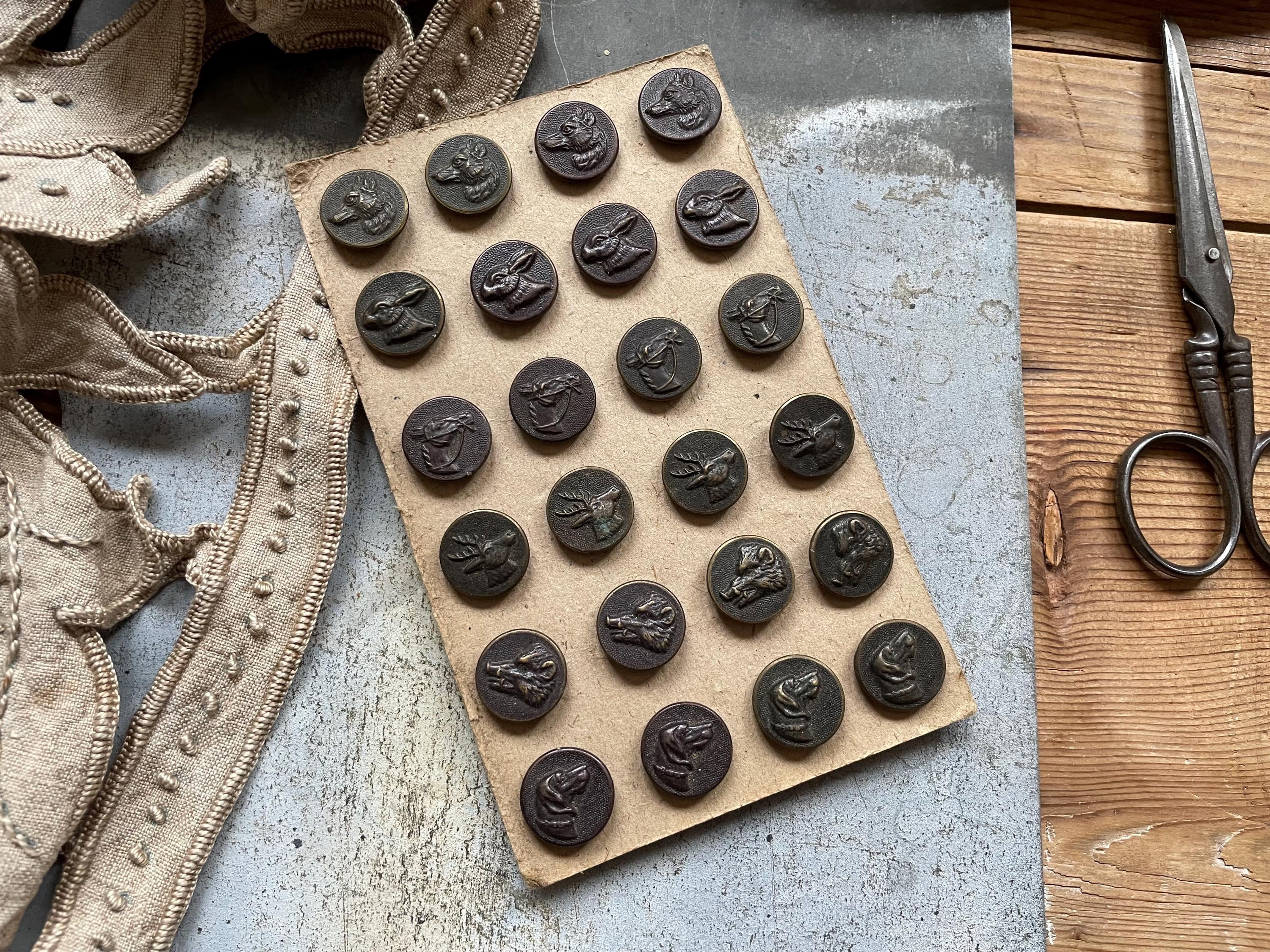 Paire De Boutons De Manchette Vintage Chasse – Corne De Cerf – Trophée