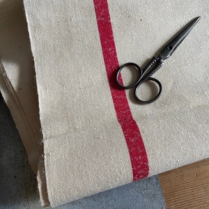 Tela de lino y algodón natural francesa antigua - Paño de cocina Tejido Torchon - Se vende por metro