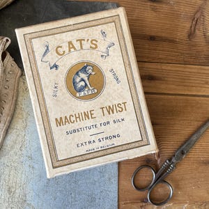 Joli paquet de bobines de fil vintage Chats - Fil blanc