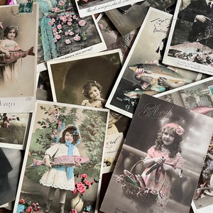 Lot de 10 cartes postales françaises vintage des années 1900 1er avril poisson noir et blanc/couleurs