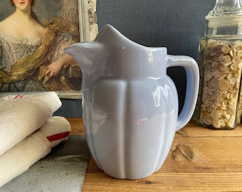 French Saint Uze glazed ceramic Pitcher  Blue Color