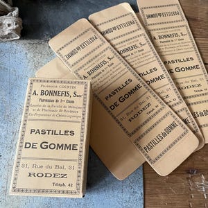 Oude Franse kartonnen doosjes fles apotheek medicijnen etiketten - 3 stuks