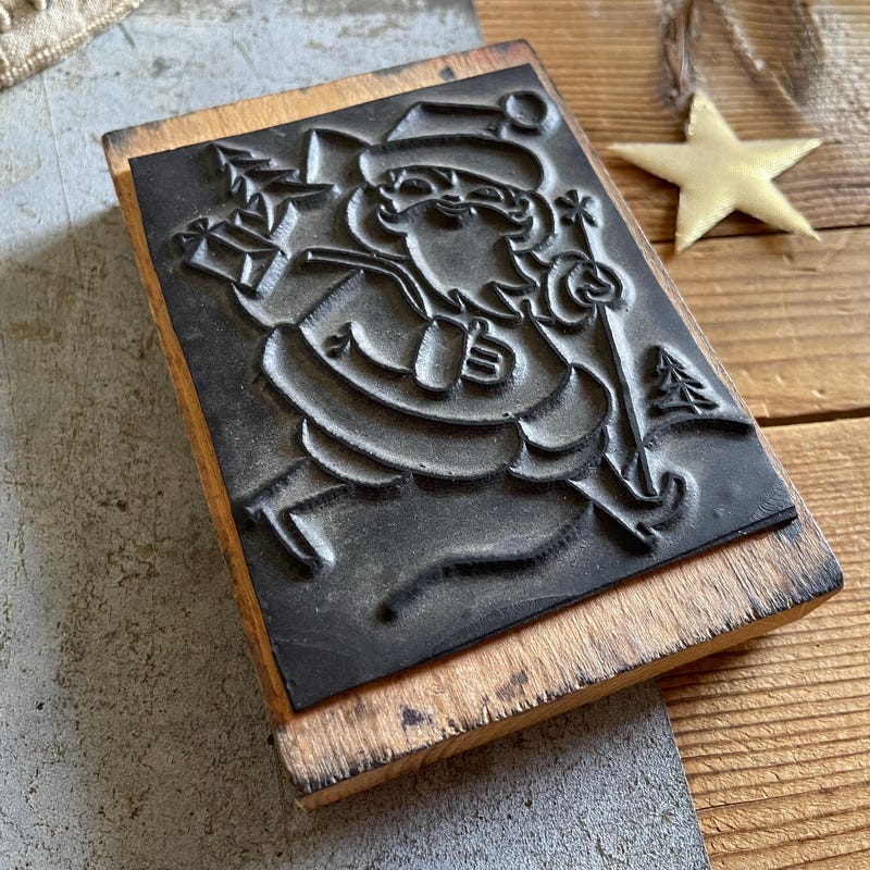 Santa Rubber Stamp - Etsy