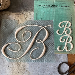 Alte Französische Monogramme Initialen Buchstabe B - Großes Format zum Sticken