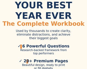 2026 Goal Setting Workbook | New Year Planner | Best Year Ever Guide | Digital Download PDF