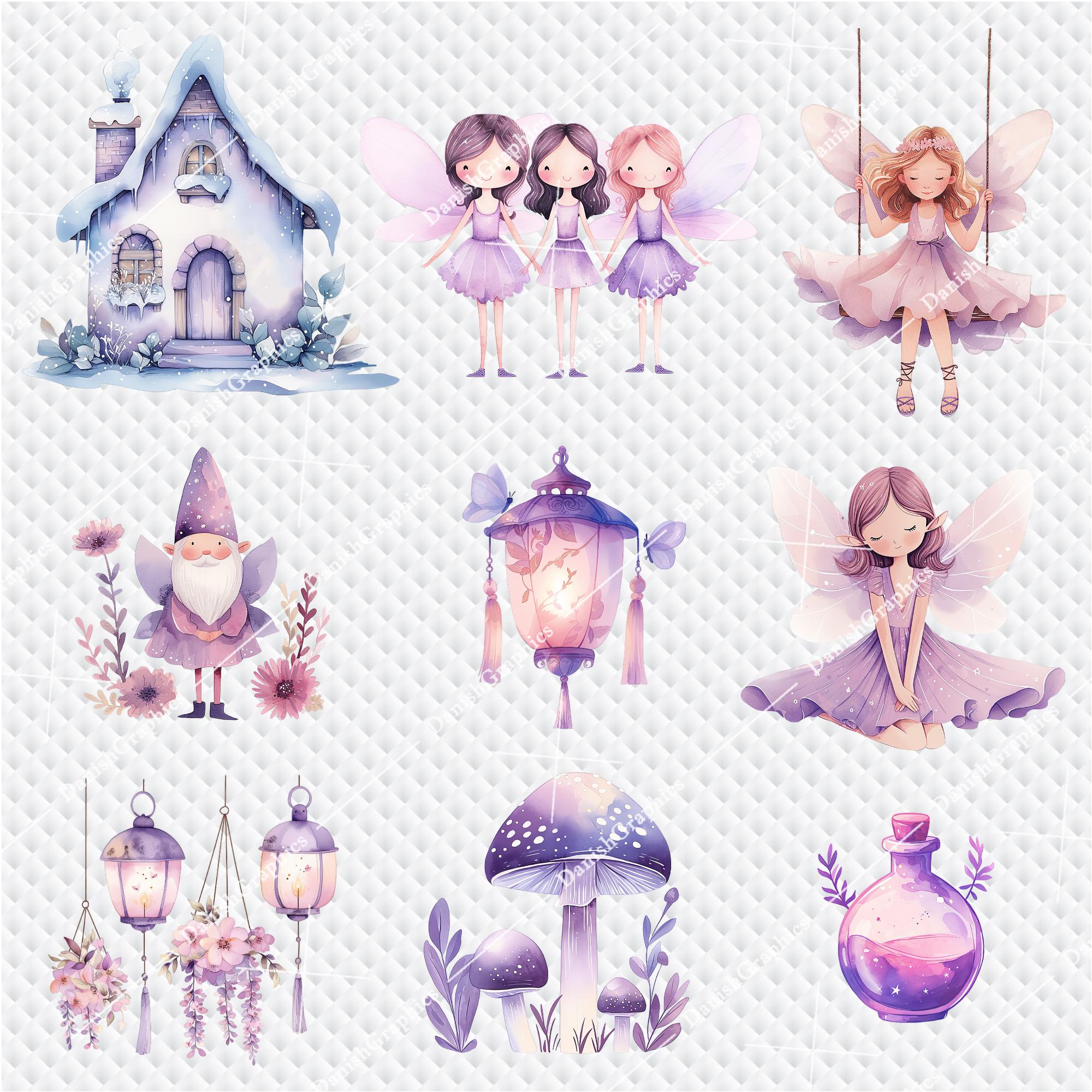Purple Fairy Watercolor Clipart PNG, Fantasy Art (digital Download) - Etsy