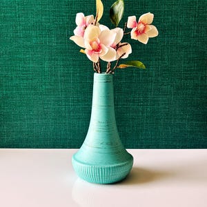 McCoy Pottery MCM Robin's Egg Blue with Gold Accents Vase