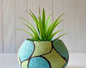 Vintage MCM Textured Popcorn Planter by Betty – Midcentury Ceramic Bowl