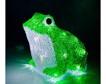 Vintage Green Plastic LED Frog Night Light 5.5" H x 7.0" L x 4.5" D - Works!