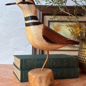 Jim Slack Hand Carved Hand Painted Wooden Kildeer Bird Handmade Wood Carving Decoy