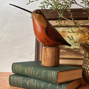 Jim Slack Hand Carved Hand Painted Wooden Woodcock Bird Handmade Wood Carving Decoy