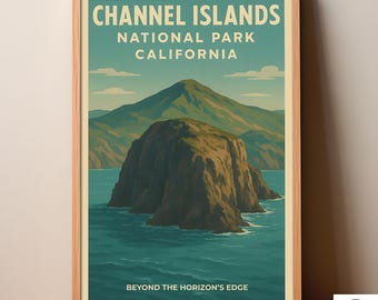 チャネル諸島国立公園のポスター、カリフォルニアの壁アート、デジタルダウンロードプリント