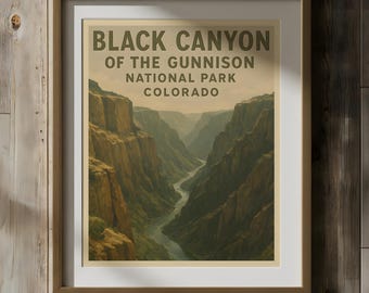 Black Canyon of the Gunnison National Park Poster, Colorado Travel Art Print, Digital Download
