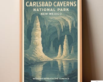 Carlsbad Caverns National Park Poster, New Mexico Travel Poster (Digital Download)