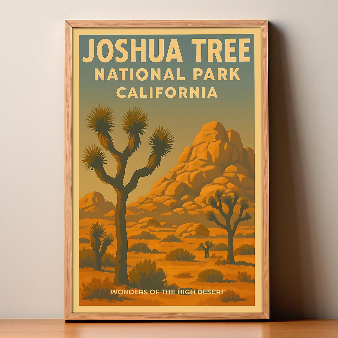 Joshua Tree National Park Poster: Vintage Wpa-style Travel Print ...