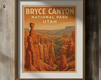 Poster Bryce Canyon National Park: vintage WPA-stijl reisafdruk Utah (digitale download)