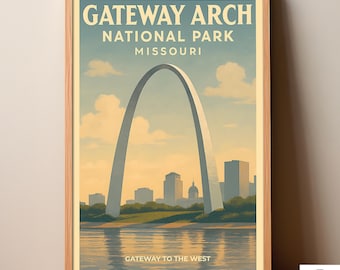 Gateway Arch National Park Poster, Missouri Travel Poster (Digital Download)