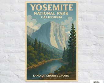 ヨセミテ国立公園のプリントポスター、カリフォルニアの風景画