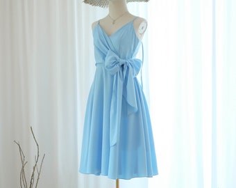 Baby blue dress Light blue bridesmaid dresses short party prom dress cocktail summer dress wedding guest dress blue dress