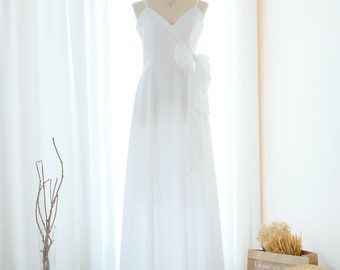 Off white Ivory Bridesmaid dress Long dress Bridal Sleeveless dress V neck Maxi dress Wedding guest dress Women Cocktail Prom Party dress