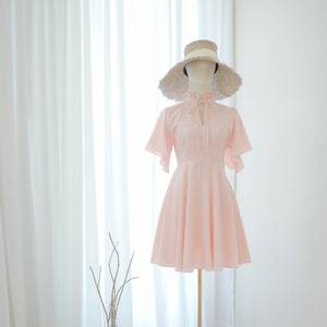 Pink blush dress Vintage bridesmaid dresses Short party prom dress Wedding guest dress Spring Summer sundress pink dress image 1