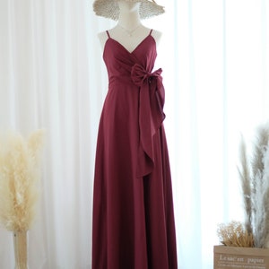 Wine dress Burgundy bridesmaid dresses floor length Red Party prom cocktail dress Wedding guest dress Evening gown