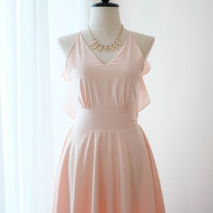 Pink blush dress pink Bridesmaid dress prom party cocktail wedding dress wedding guest dresses image 1