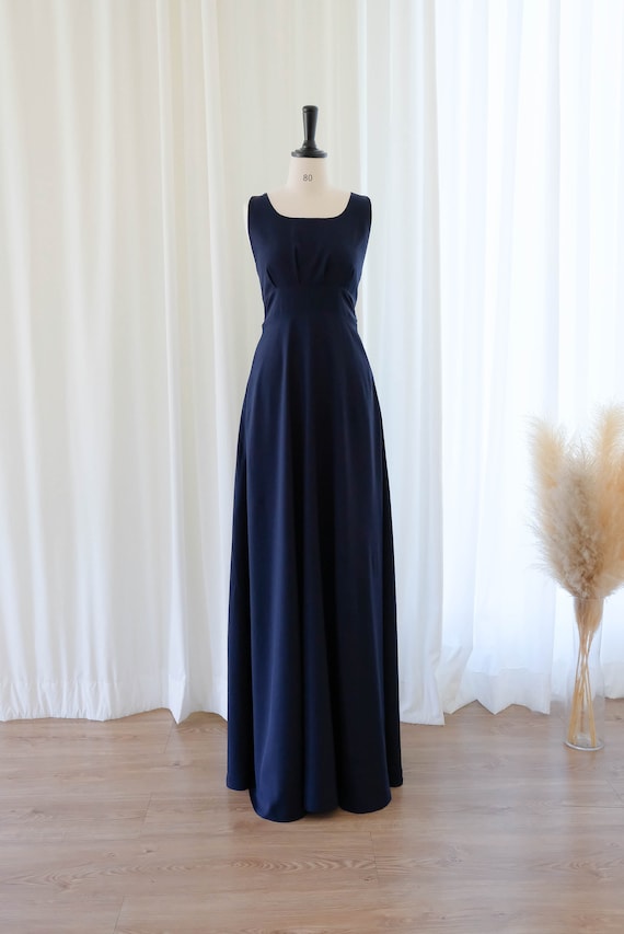 Navy Bridesmaid Dresses , Backless Maxi Dress , Wedding Guest Outfits ,  Formal Women Apparel , Cocktail Part Evening Gown - Etsy