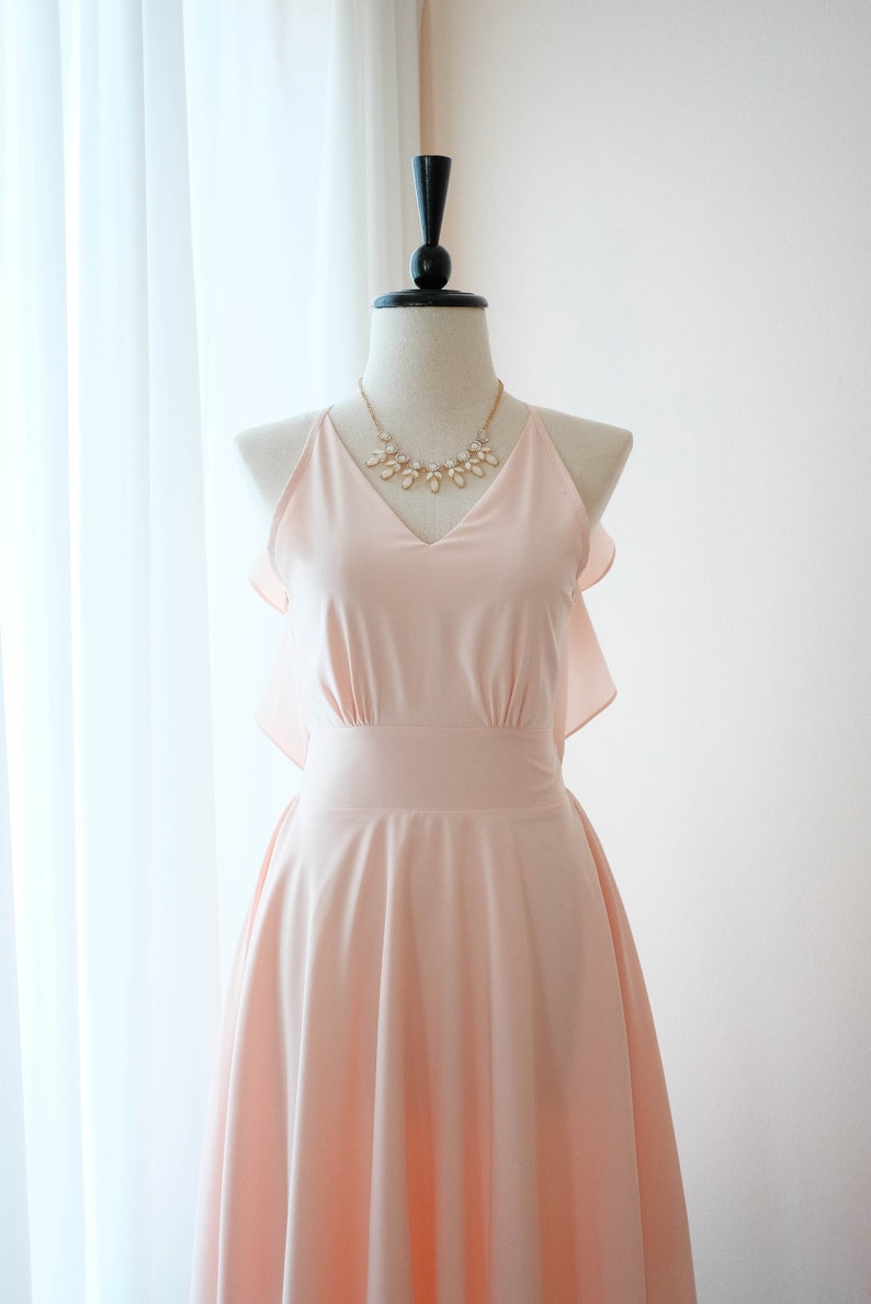 Pink blush dress pink Bridesmaid dress prom party cocktail wedding dress wedding guest dresses image 1