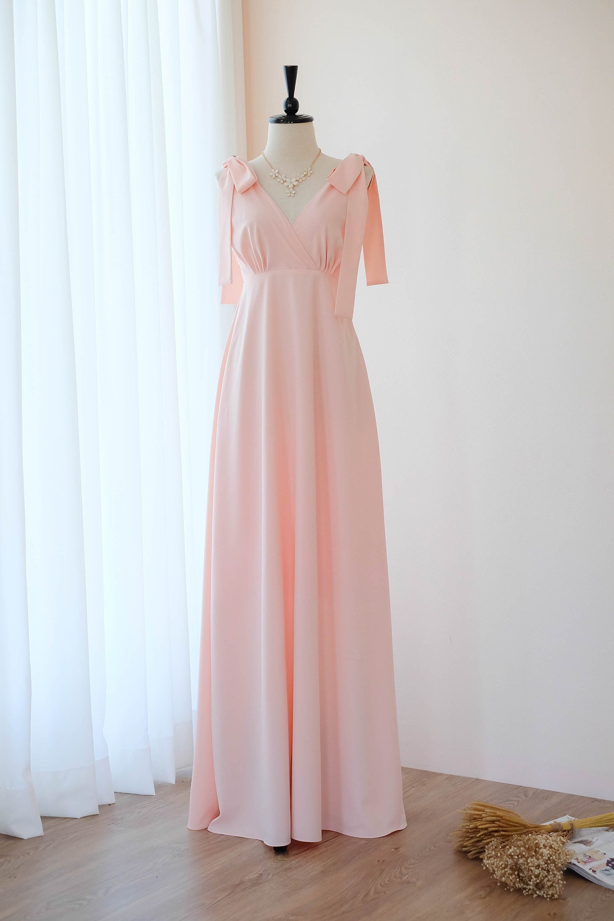 Blush Empire Waist Wedding Dress - Etsy Blush Empire Waist Wedding Dress - Etsy