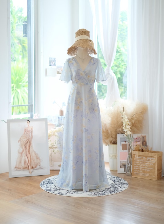 light blue prairie dress Dusty Dress, Bridesmaid Dress, Wedding Guest Dress, Garden Wedding Outfits, Short Sleeve Vintage Dress, Custom Color LowStock:43679230066739 A-Line Off Shoulder Satin Dazzling blue cotton sets Size:13/14