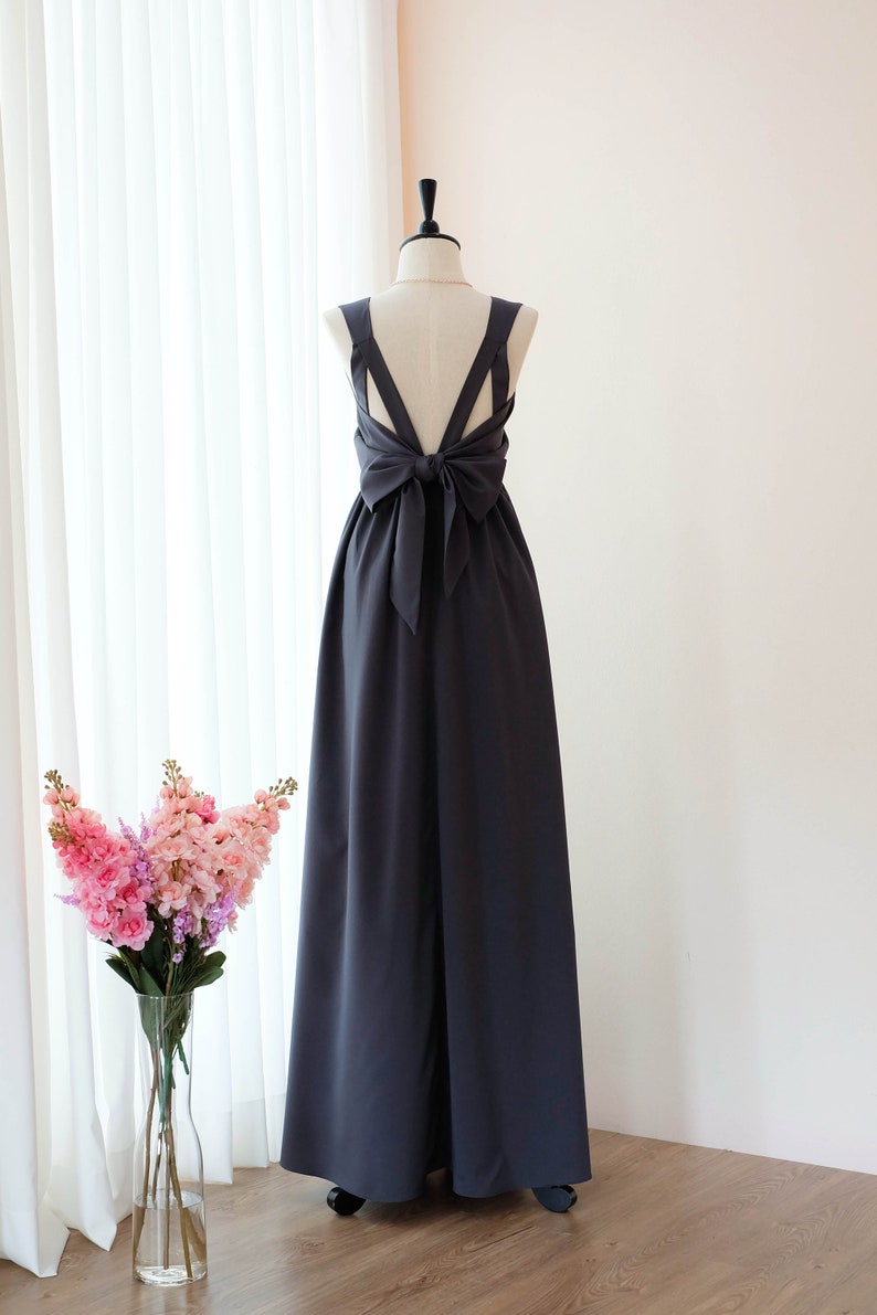 charcoal gray cocktail dress
