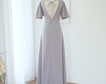 grey vintage bridesmaid dresses Grey Satin Dress Gray Dress Vintage Dress Grey Bridesmaid Dress Evening Dress 50s Prom Dress Formal Swing Dress Grey Wedding Party Dress
